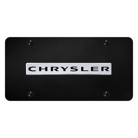 Autogold Chr N Cb Black License Plate With D Chrome Chrysler Logo