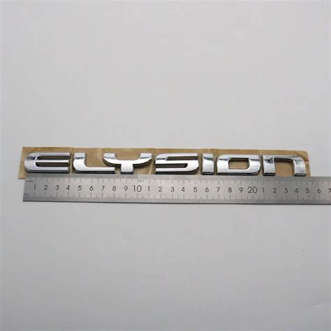 For Elysion Emblem Sticker D Letter Chrome Silver Rear Trunk Car Logo