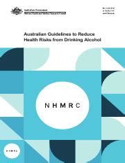 Australian Guidelines To Reduce Health Risks From Drinking Alcohol Pdf