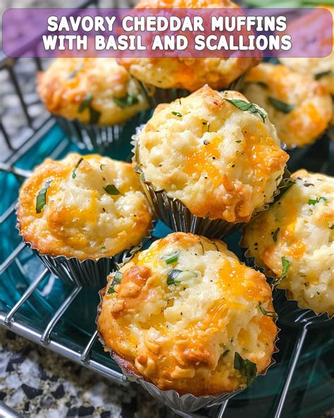 Savory Cheddar Muffins With Basil And Scallions A Flavorful Delight