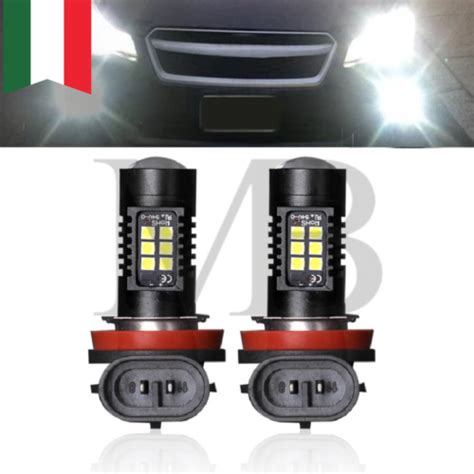 Coppia 2 Luci Lampade H11 LED Fendinebbia Auto Bianco 6000K CANBUS