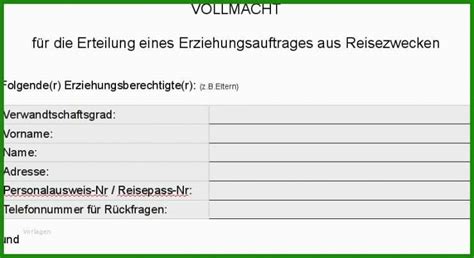 Vollmacht Für Großeltern Bei Abwesenheit Der Eltern Muster Kostenlose