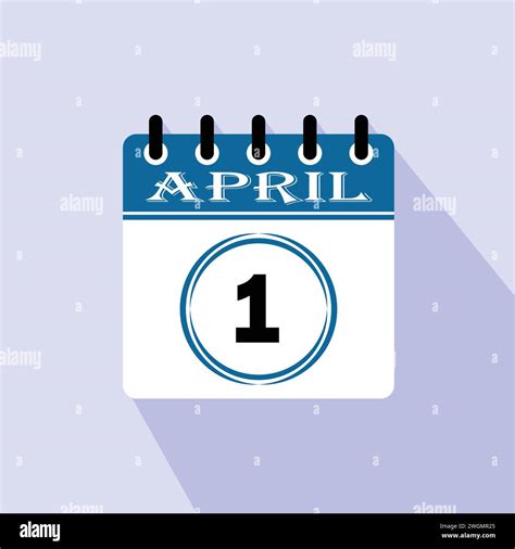 Icon Calendar Day 1 April 1st Days Of The Month Vector Illustration