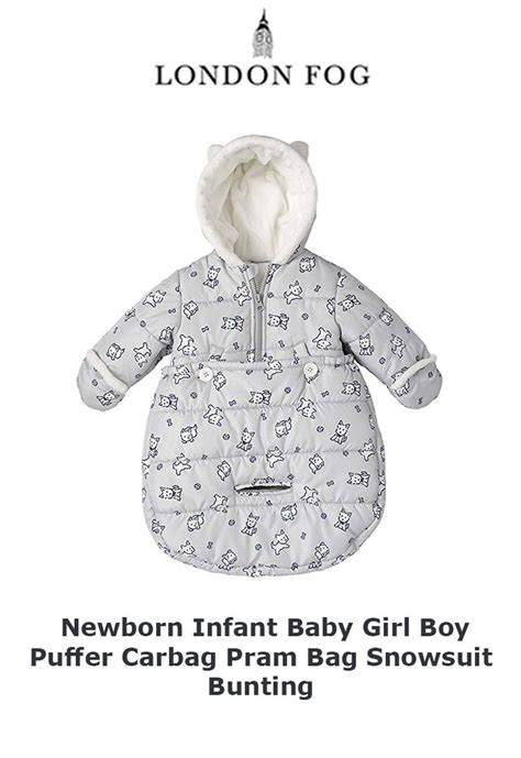 London Fog Newborn Infant Baby Girl Boy Puffer Carbag Pram Bag Snowsuit