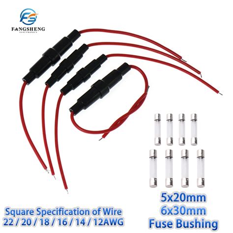 Portafusibles De Vidrio X Mm X Mm Tipo Tornillo X Mm Con Cable De