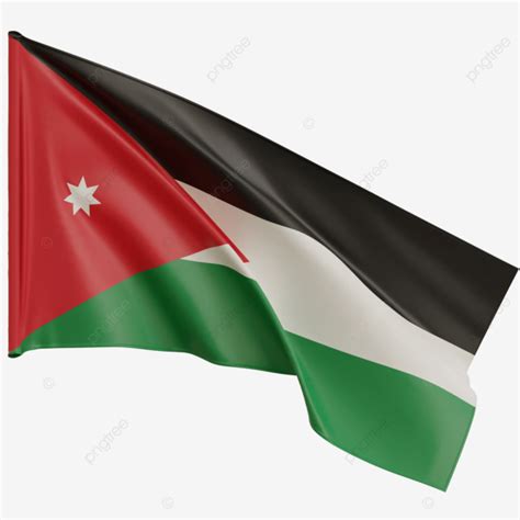 Ondear La Bandera De Jordania Png Bandera Jordana Con Asta Jordan