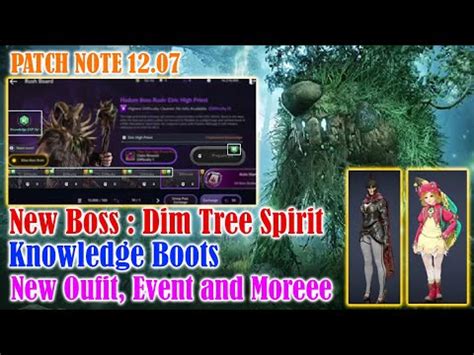 Patch Note Dim Tree Spirit Knowledge Boost New Outfit Event And