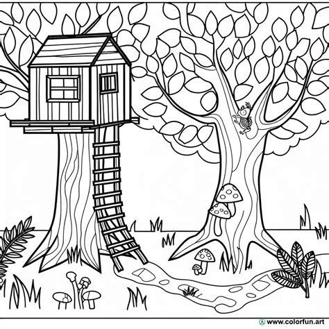 Coloriage d une cabane dans les bois à Télécharger ou à Imprimer