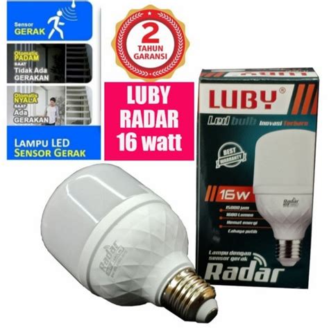 Jual Luby Lampu Radar Led Watt Cahaya Putih Sensor Gerak Otomatis