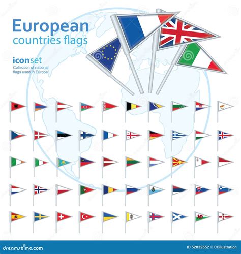 Sistema De Banderas Europeas Ejemplo Del Vector Ilustraci N Del Vector