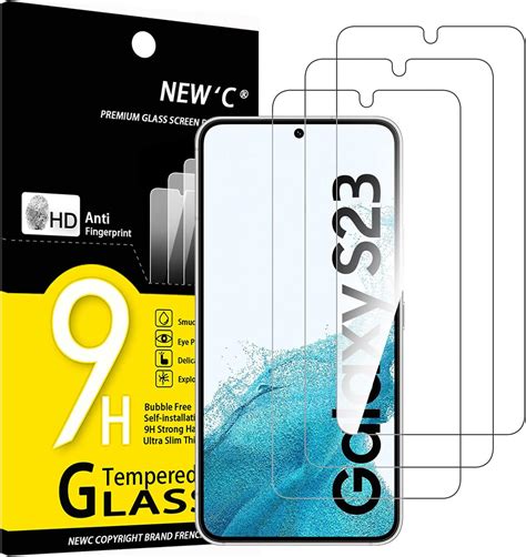 Newc 3 Pack Designed For Samsung Galaxy S23 Screen Protector Tempered