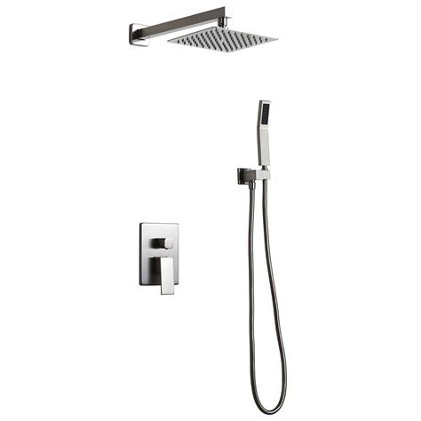 Buy Homary Luxury Wall Ed Brushed Nickel Shower Set Rainfall High