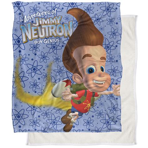 Nickelodeon Brand Blanket 50 X60 Flying Jimmy Silky Touch Sherpa Back