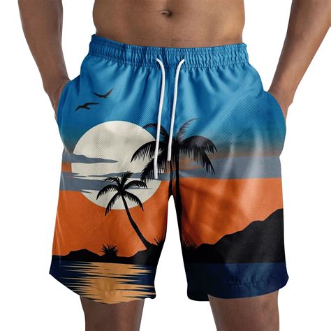 Qwertyu Mens Hawaiian Shorts Summer Tropical Swim Trunks Big And Tall