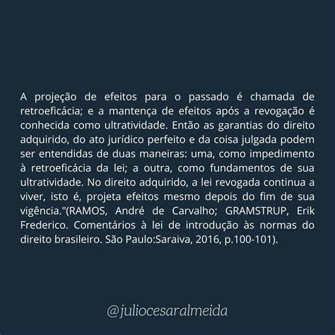 Retroatividade Das Leis Júlio César De Almeida