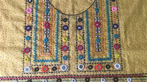 Neckline Balochi embroidery design Hand embroidery design Balochi ...