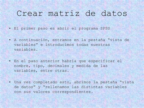 Ejercicio4 Matriz De Datos En Spss PPT