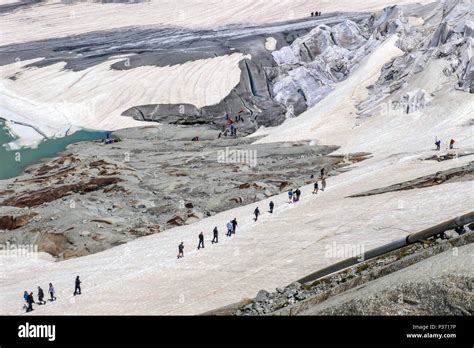 Ice Grotto Rhone Glacier Covered In Sheets To Prevent Melting Furka