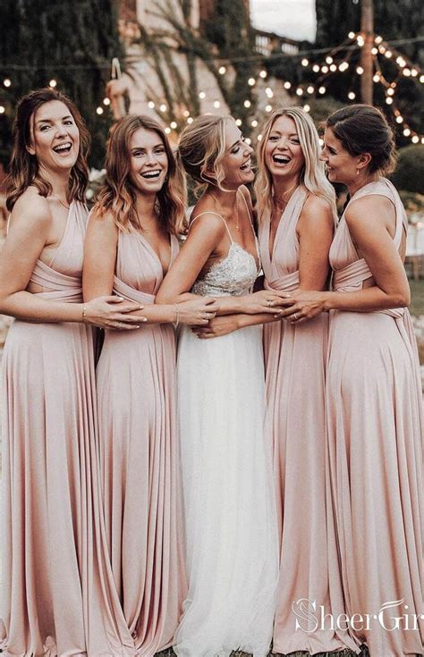 Blush Pink Long Bridesmaid Dresses Bridesmaiddress Eveningdresses