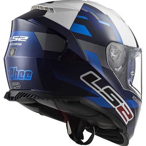 Full Face Motorcycle Helmet Ls Ff Storm Replica Mcphee Blue White