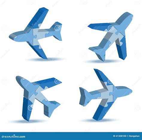 Icono Del Aeroplano Del Aeropuerto En Rompecabezas Stock de ilustración