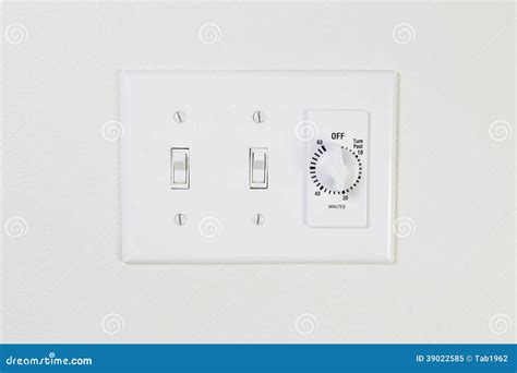 Light and Fan Switch for Bathroom Stock Image - Image of moisture ...