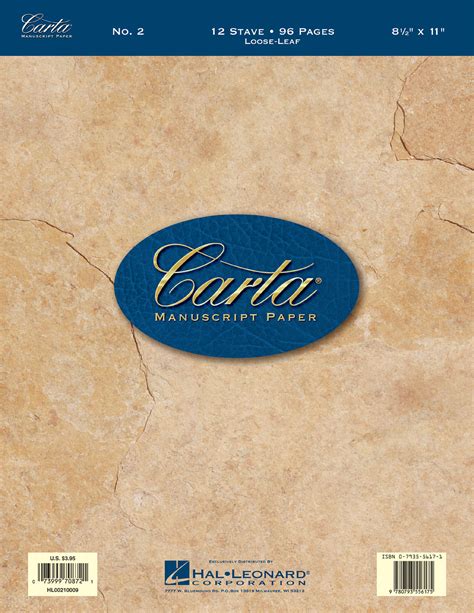 Carta Manuscript Paper No Basic Willis Music Store