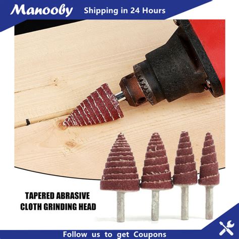 Manooby Shank Tapered Cone Grinding Head Sandpaper Flap Wheels