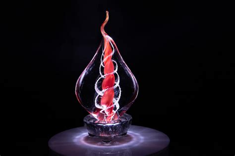 Home Illuminated Memorial Glass Flame With Cremation Ashes