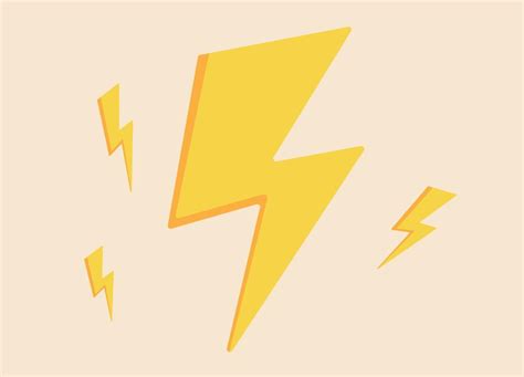 Yellow Lightning Bolt Sticker Printable Weather Clipart Vector