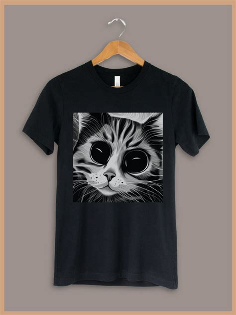 Psychedelic Cat T Shirt Weirdcore Shirt Pouty Cat Gothic Alt