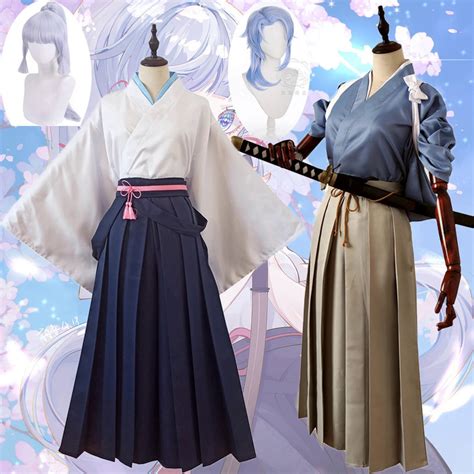 Game Genshin Impact Kamisato Ayaka Kamisato Ayato Cosplay Kimono Costume Woman Man Kendo