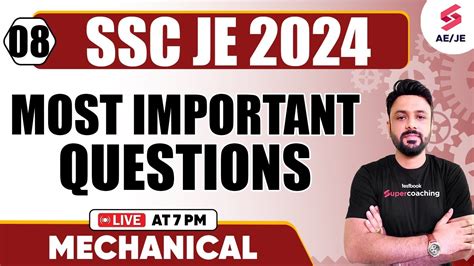 SSC JE 2024 Mechanical Engineering Most Expected Questions RRB JE