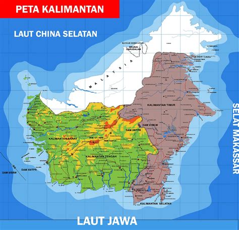 Peta Kalimantan Lengkap Provinsi