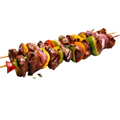 Generated Ai Grilled Meat And Vegetable Skewers Bbq On A Transparent