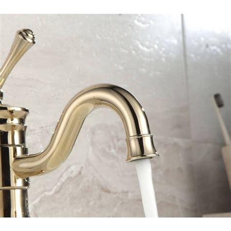 Luxury Brass Basin Gold Faucet Hot And Cold Water Single Hole Single Handle Sink Bathroom Mixer