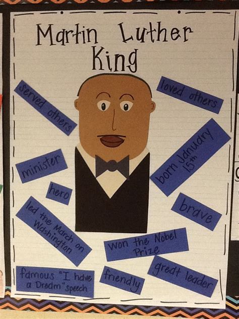 Martin Luther King Jr First Grade Facts Classroom Pinterest King