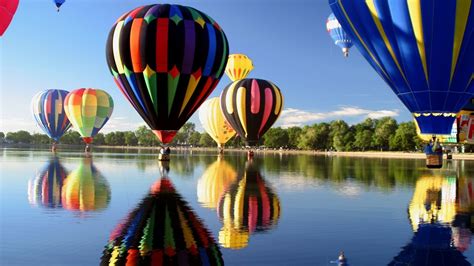 Online Crop Blue And Red Air Balloon Hot Air Balloons Balloon Lake