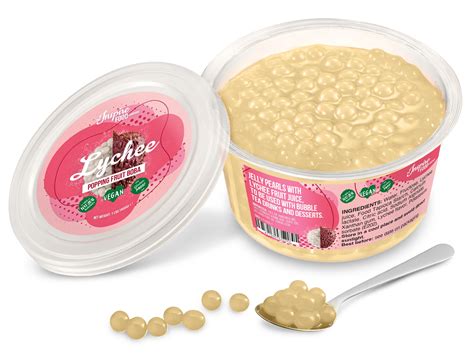 Inspire Food Company 1 Lb Lychee Popping Fruit Boba Pearls For