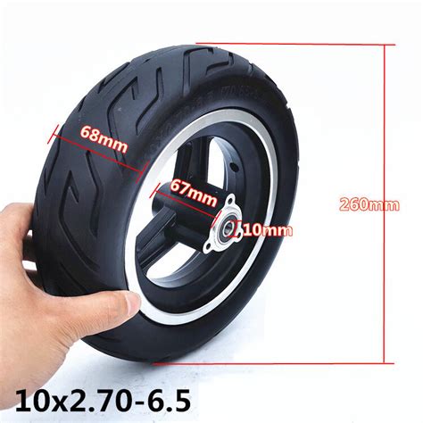 10 Inch 10x270 65 Electric Scooter Vacuum Tire Set With Disc Brake Inflation Free Solid Tire