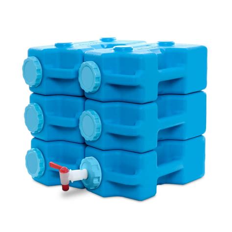 AquaBrick Storage Containers w Ventless Spigot Cap, Portable Stackable ...