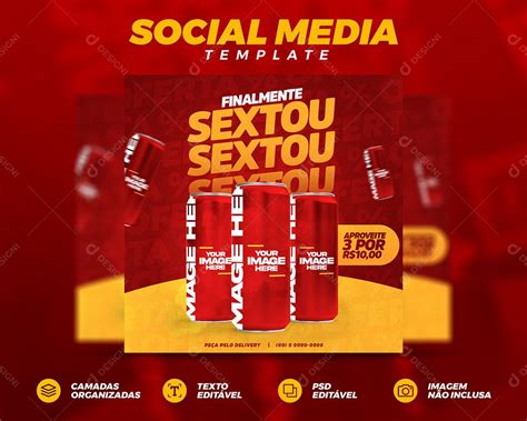 Social Media Template Distribuidora Finalmente Sextou Psd Editável