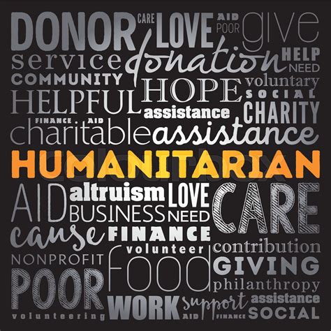 Humanitarian Word Cloud Collage Social Concept Stock Vector Colourbox