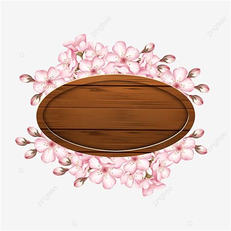 Decoración De Flores De Tablero De Madera Ovalada Marrón Marrón