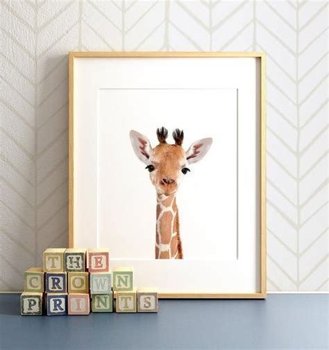 Safari Nursery Art Giraffe Print Printable Art Safari Animals Wall