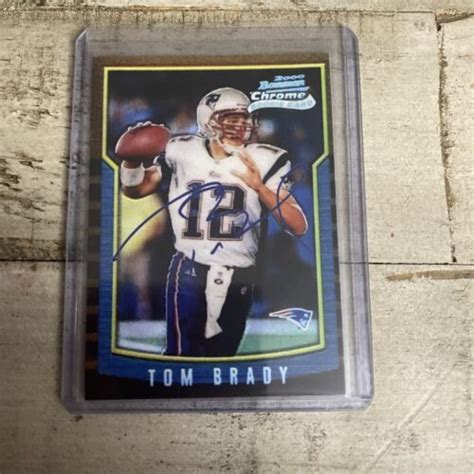 TOM BRADY 2000 BOWMAN CHROME FOOTBALL 236 REFRACTOR ROOKIE Remake