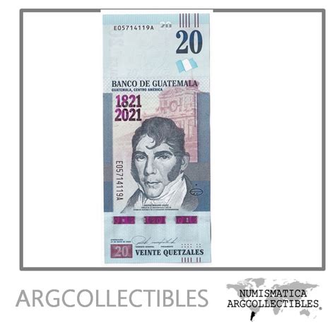 Guatemala Billete 20 Quetzales 2020 UNC Argcollectibles