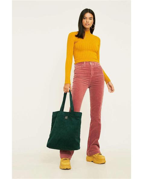 Urban Outfitters Uo Corduroy Tote Bag In Green Lyst Uk