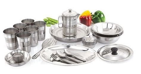 Silver Stainless Steel Dinner Set 66 Pcs At Best Price In Chennai