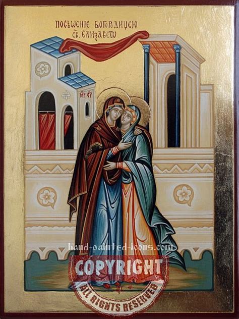 The visit of Mary to Elizabeth (The Visitation) icon » Hand-Painted ...